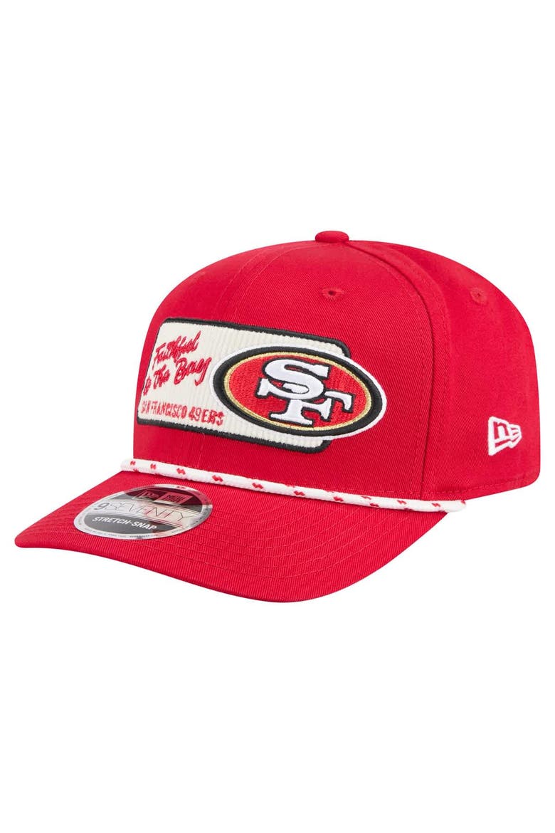 Men's New Era Scarlet San Francisco 49ers Chant 9SEVENTY Stretch-Snap Hat, Main, color, Scarlet