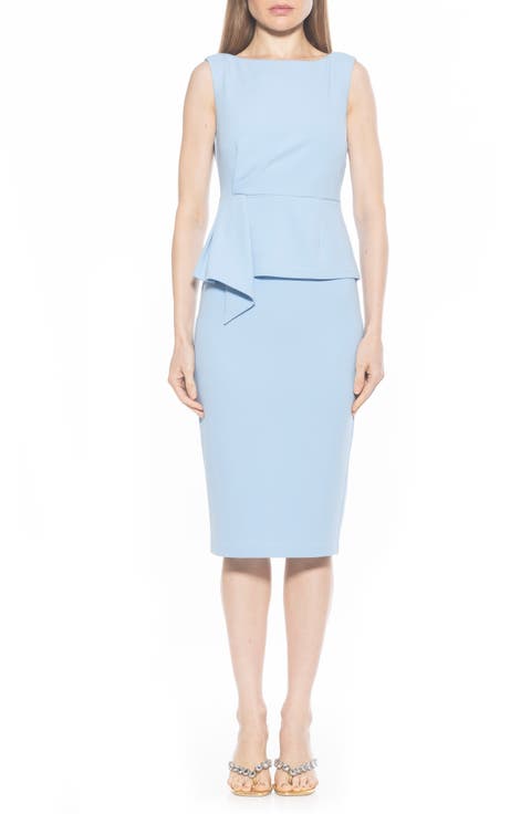 Amora Boat Neck Sleeveless Sheath Dress
