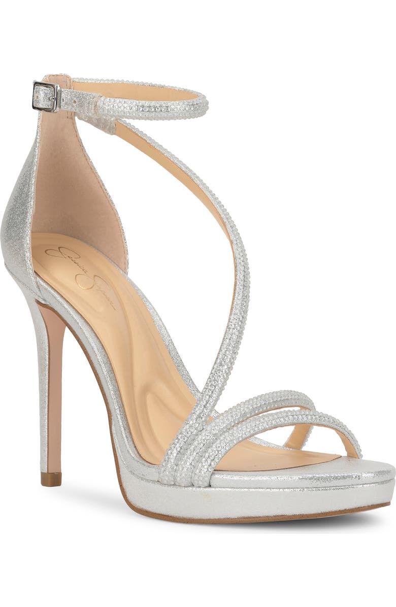 Jessica Simpson Kids' Noralina Ankle Strap Sandal, Main, color, Silver