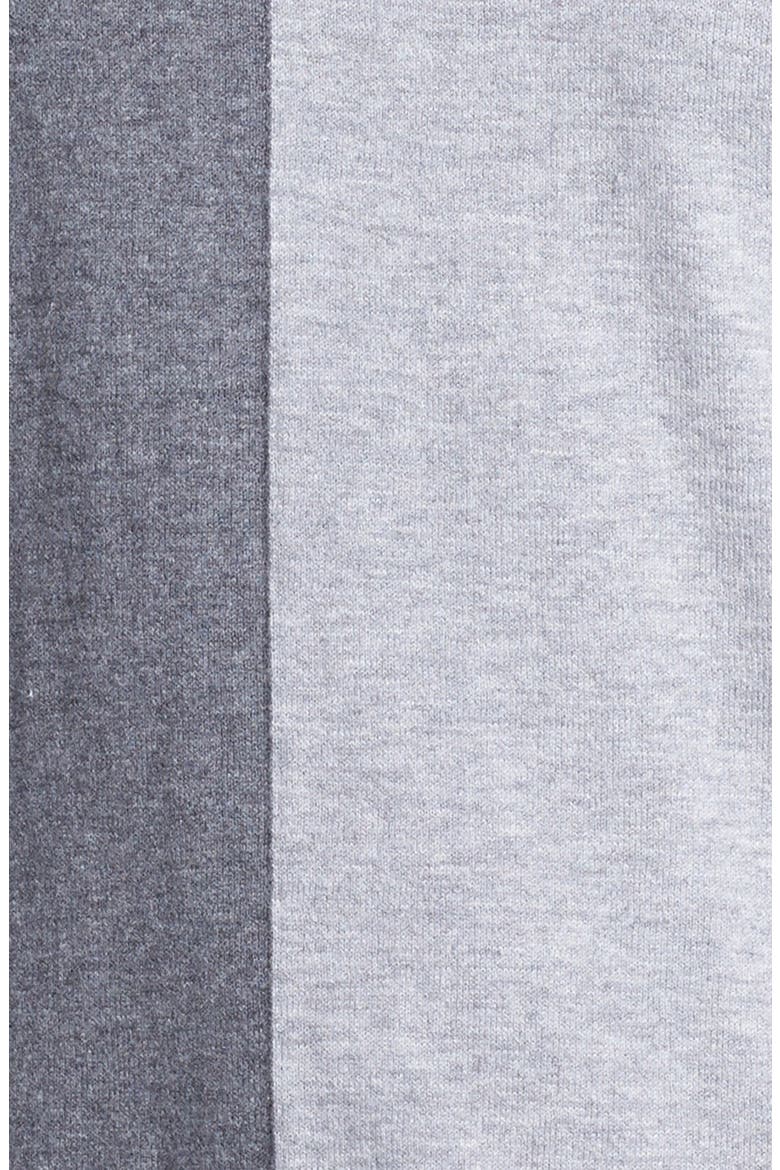Zip Trim Colorblock Crewneck Sweater, Alternate, color, GREY COLORBLOCK