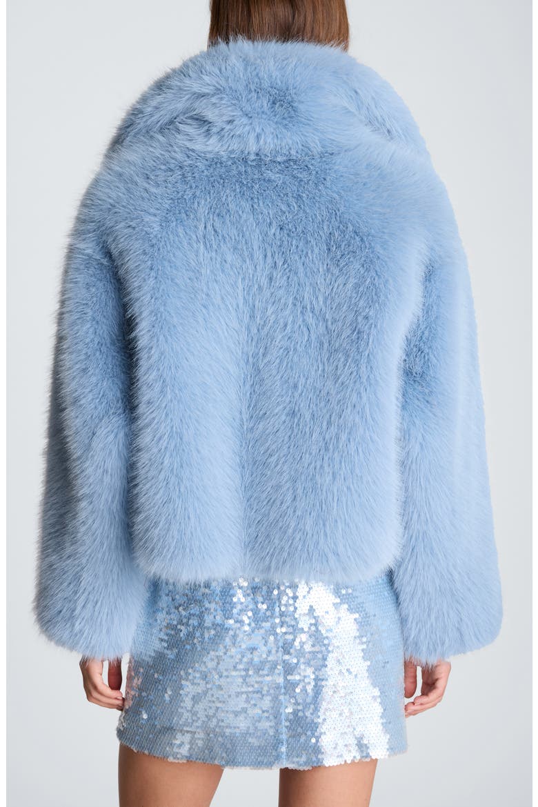 Faux Fur Cropped Jacket, Alternate, color, SERENE BLUE