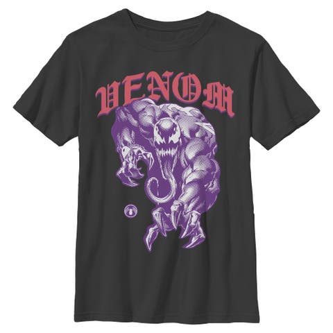 Boys' Venom Purple Comic Panel Short Sleeve T-shirt