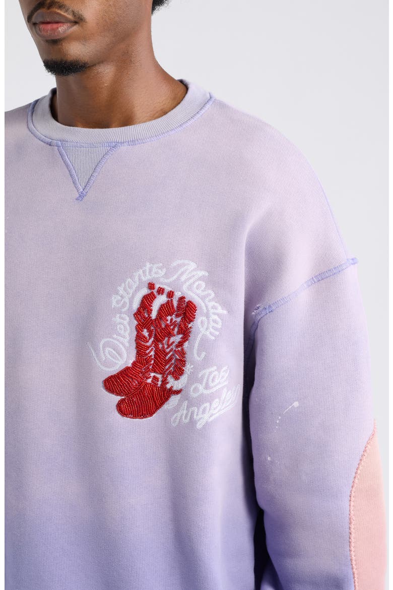 Beaded Cowboy Sweatshirt, Alternate, color, PURPLE