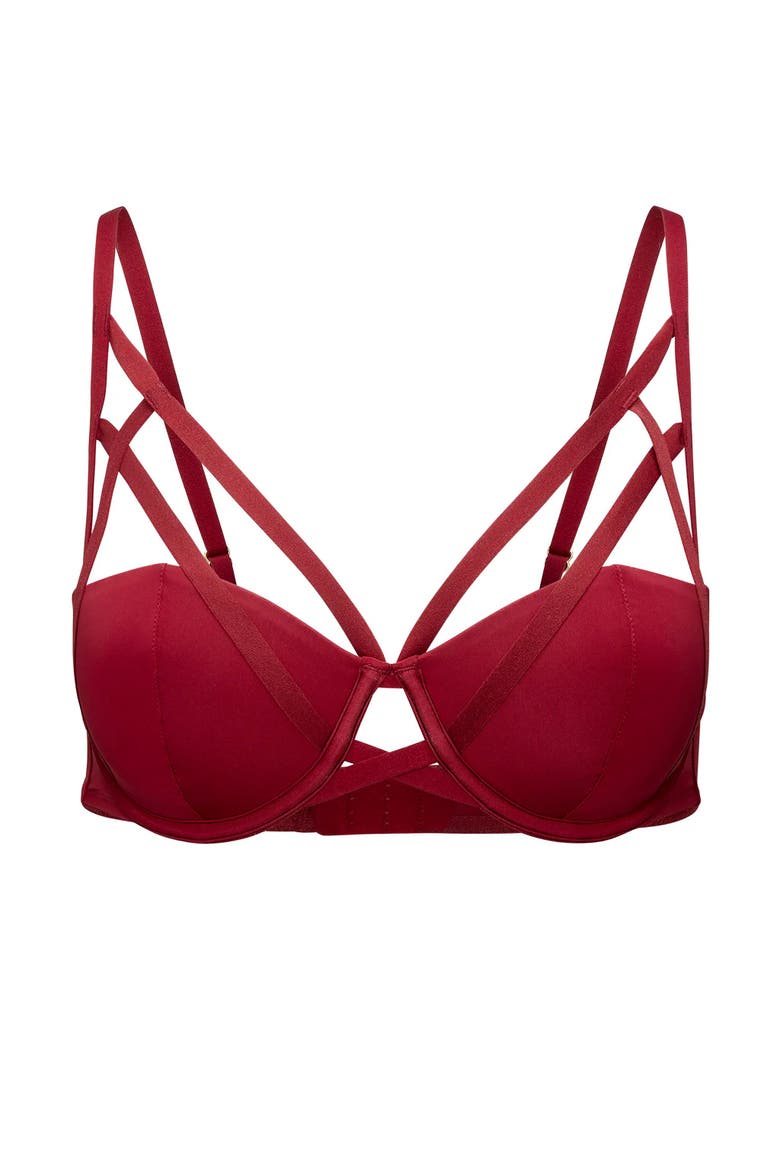 Chyance Contour Balconette Bra, Alternate, color, Dark red