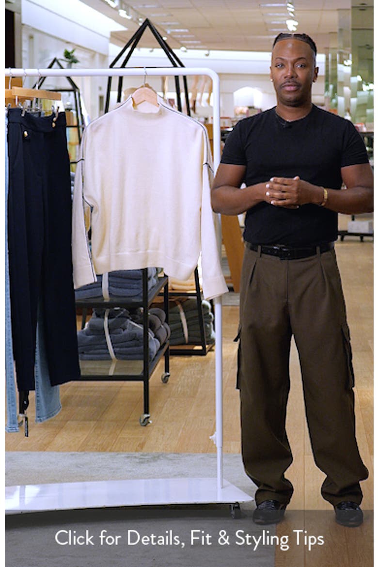 Piped Mock Neck Sweater video