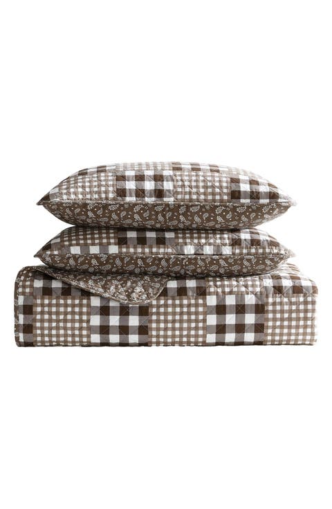 Gingham Patchwork Reversible Quilt Set