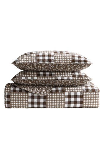 EDDIE BAUER EDDIE BAUER GINGHAM PATCHWORK REVERSIBLE QUILT SET