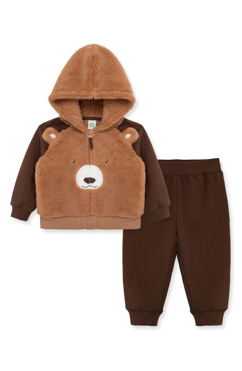 Little Me Bear Fleece Hoodie & Joggers Set, Alternate, color, 