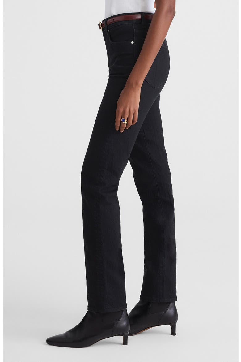 The Longline Straight Leg Jeans, Alternate, color, BLACK FROST