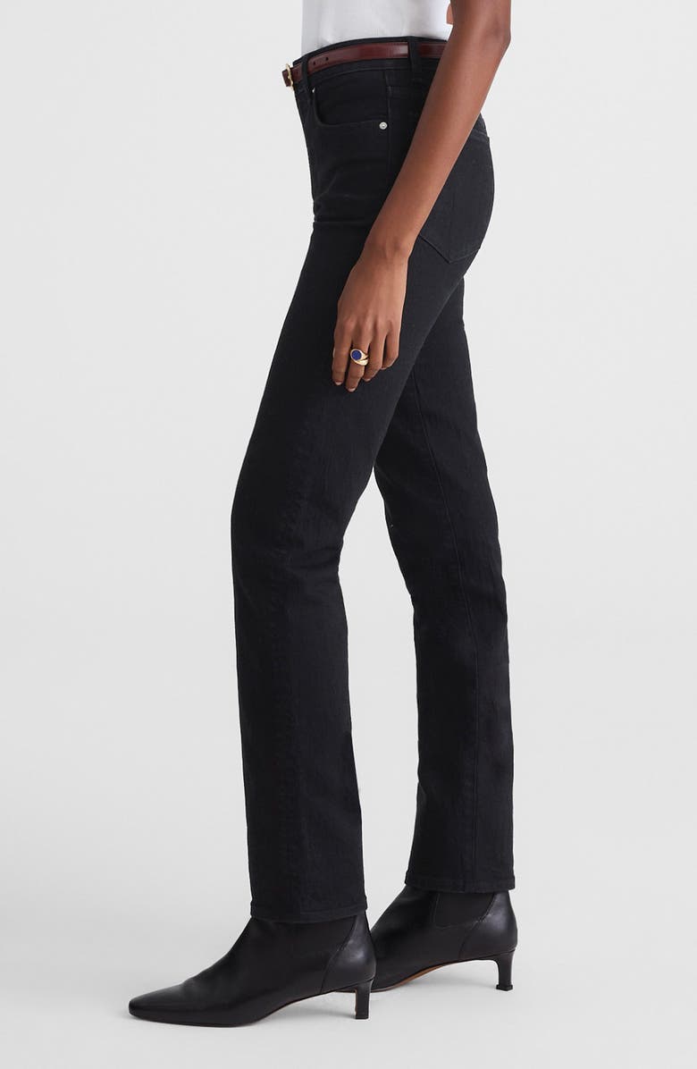 Madewell The Longline Straight Leg Jeans, Alternate, color, Black Frost