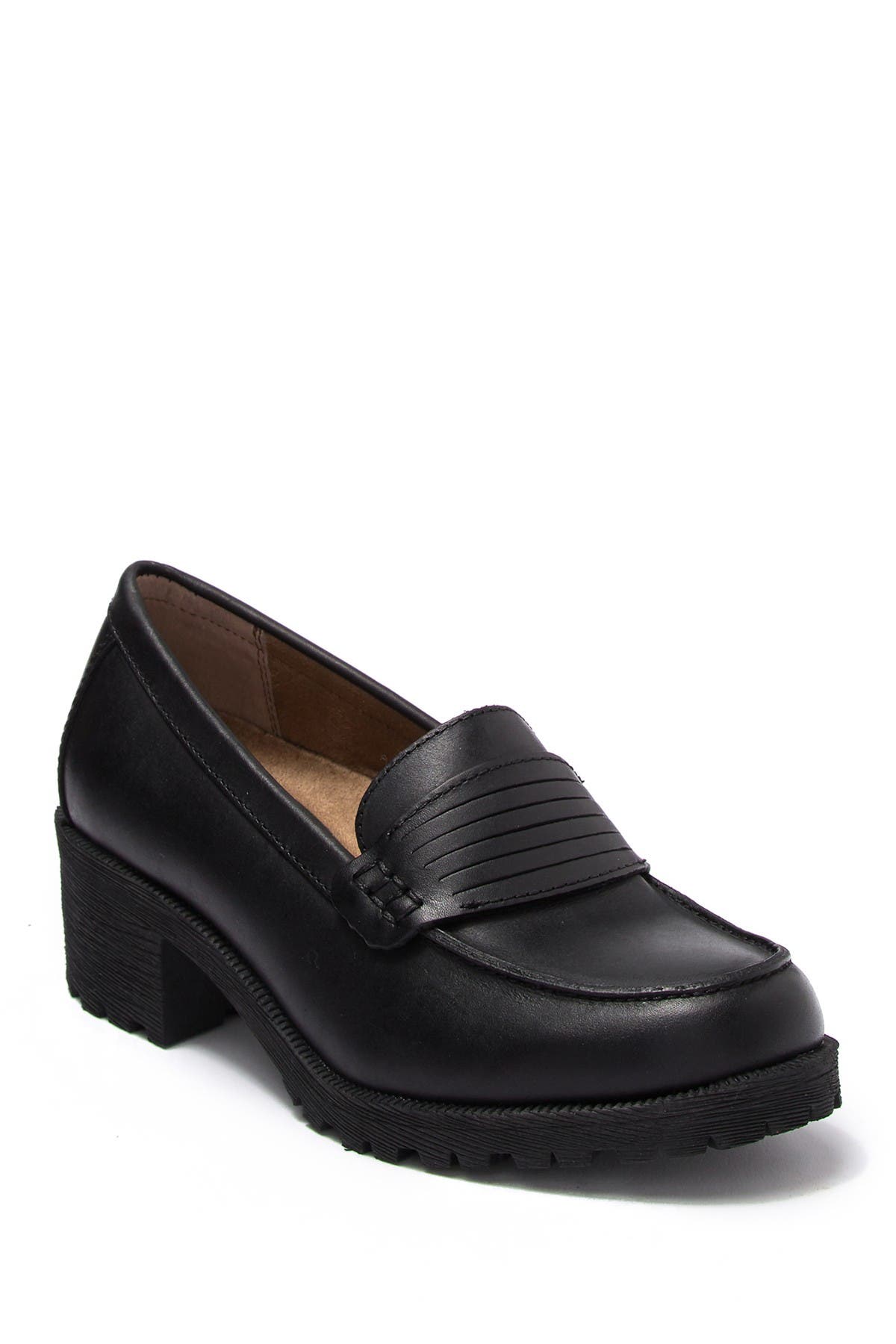 Eastland Newbury Leather Block Heel Loafer