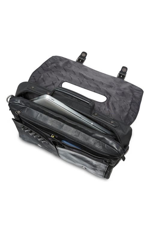 Mancini Porthole Rfid Briefcase In Black