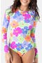 California Dreamin' Long Sleeve One-Piece Rashguard Swimsuit