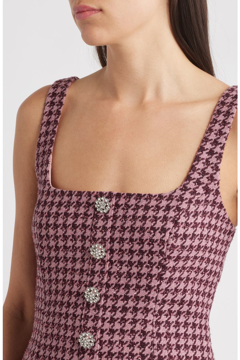 Calissa Houndstooth Minidress, Alternate, color, MAUVEWOOD MULTI