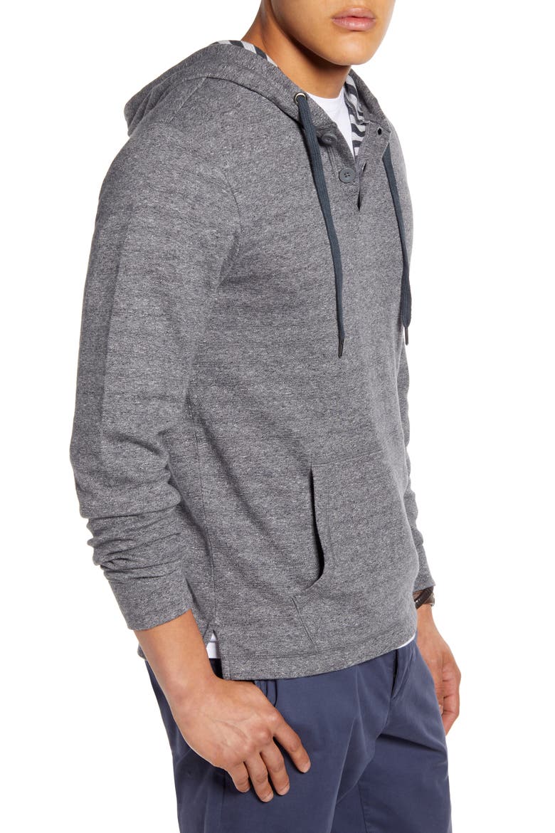 Marled Cotton Stripe Henley Hoodie, Alternate, color, GREY MARL STRIPE DUO