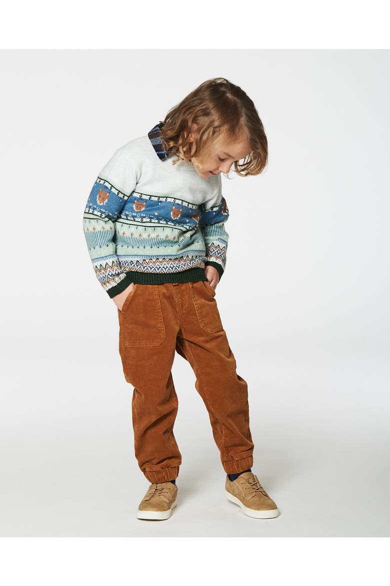 Little Boy's Stretch Corduroy Jogger Pants Caramel Brown, Alternate, color, Chipmunk