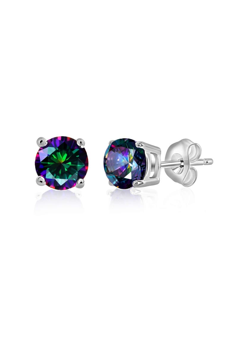 Sterling Silver Mystic Topaz Round Studs, Main, color, Mystic