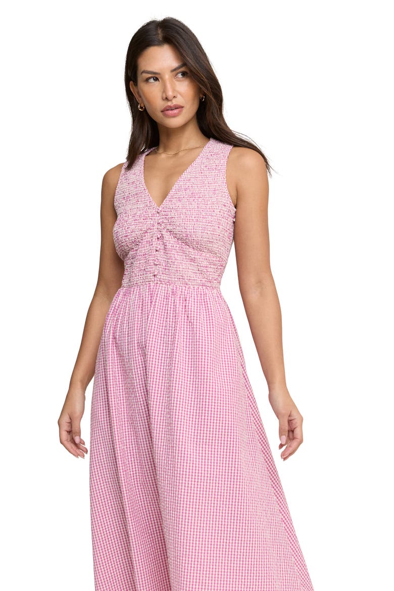 Eliza Check Print Sleeveless Dress, Alternate, color, PINK