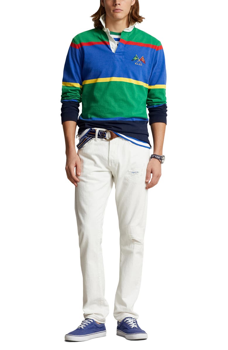 Polo Ralph Lauren Stripe Cotton Jersey Rugby Shirt, Alternate, color,