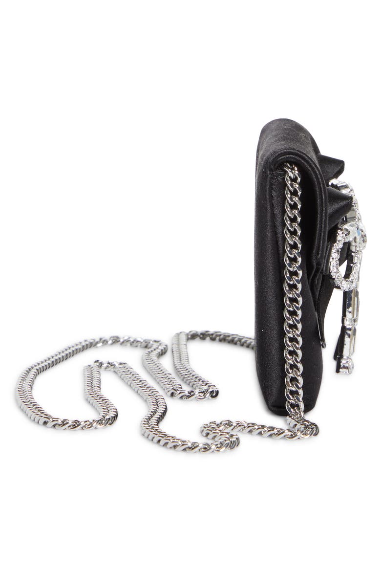 Soft Card Holder with Chain, Alternate, color, BLACK/ SILVER