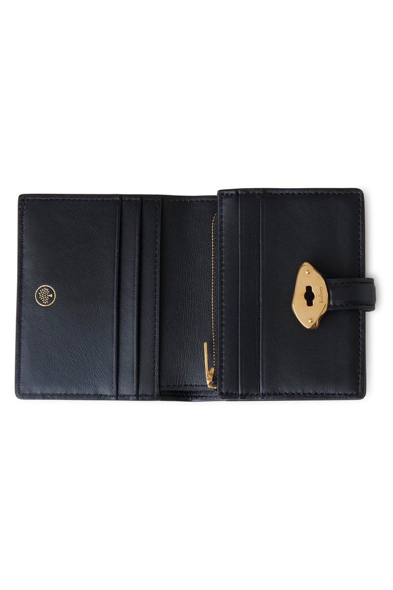 Lana Compact High Gloss Leather Bifold Wallet, Alternate, color, BLACK