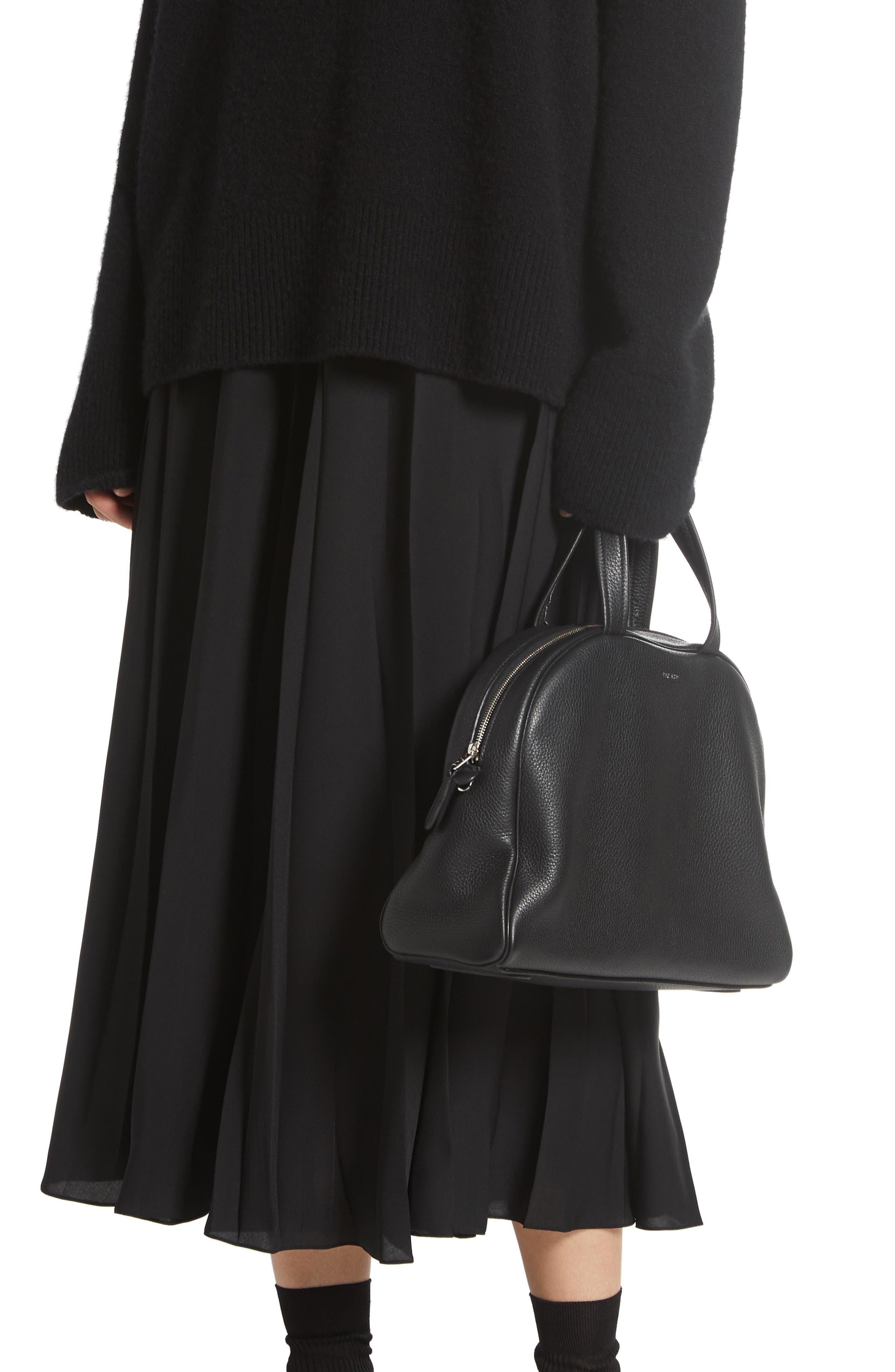 The Row Leather Bowling Bag, Alternate, color, 