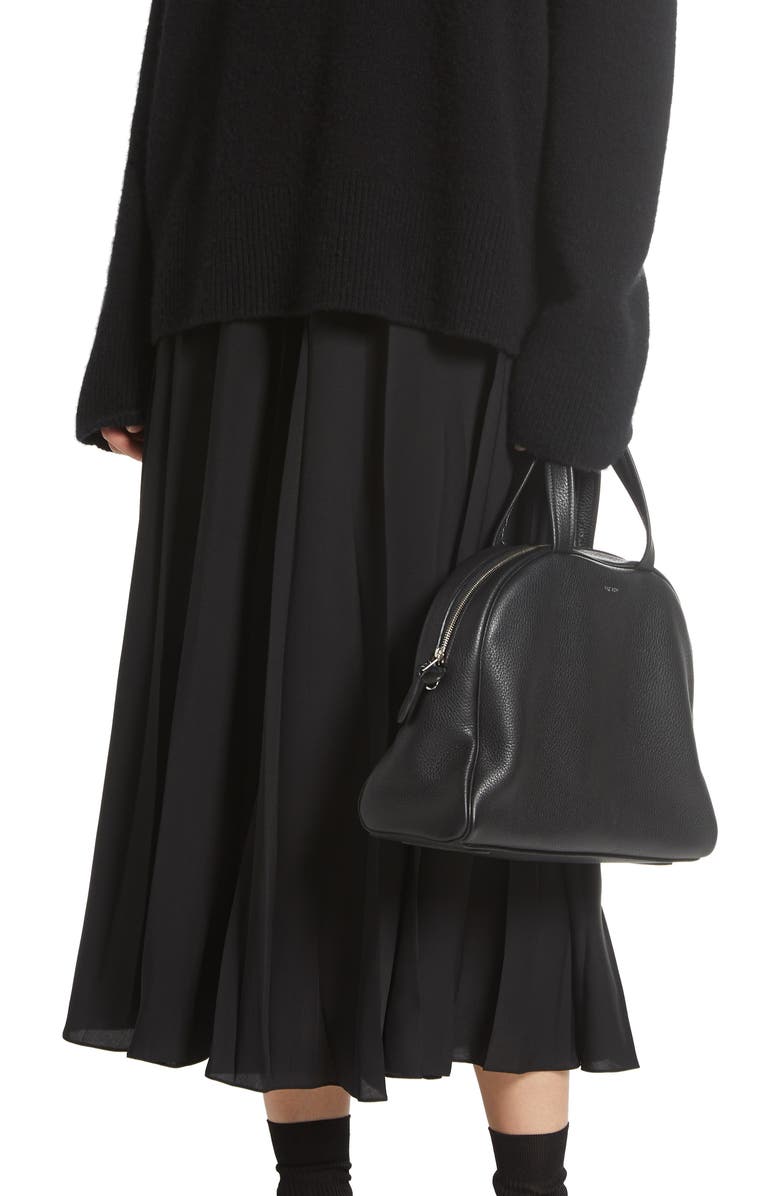 The Row Leather Bowling Bag, Alternate, color,