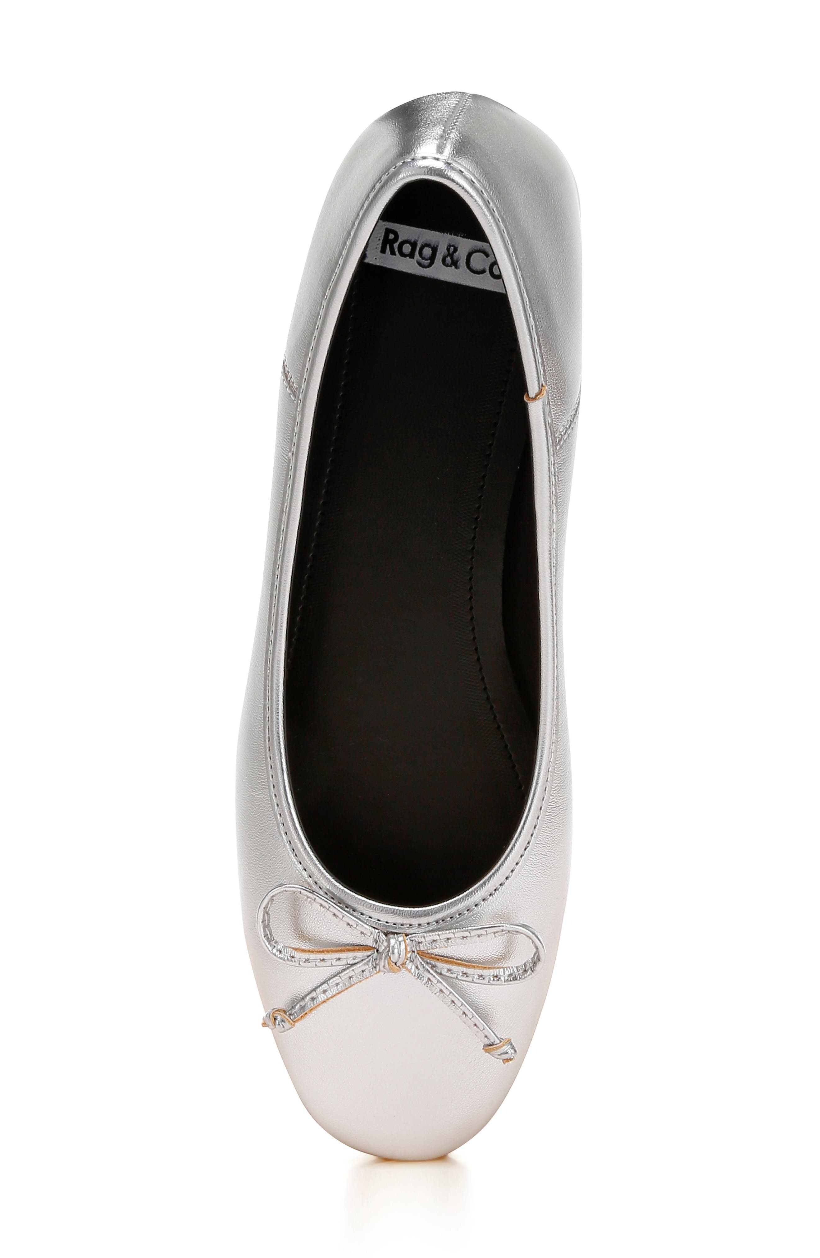 Rag & Co Ipara Ballet Flat, Alternate, color, Silver