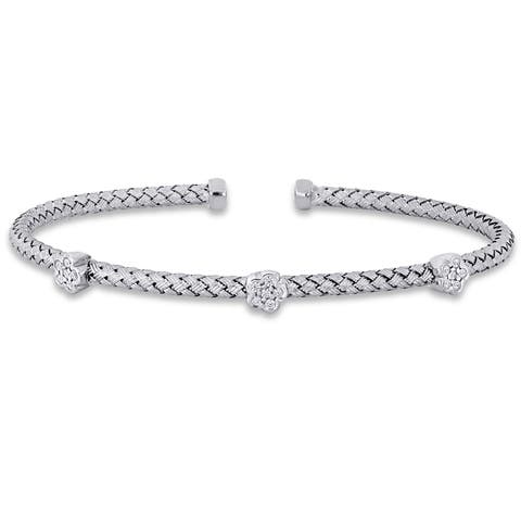 1/2 CTW Cubic Zirconia Station Bangle Bracelet