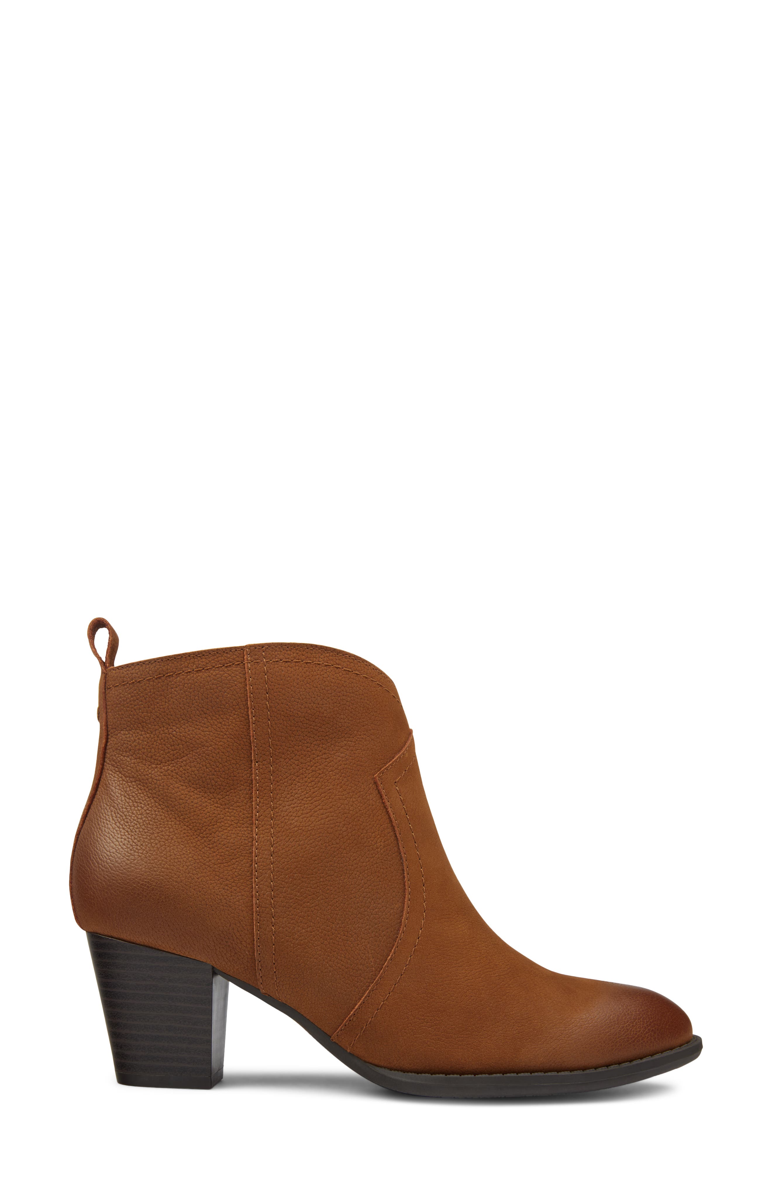 Raina Water Resistant Bootie, Alternate, color, BROWN NUBUCK LEATHER