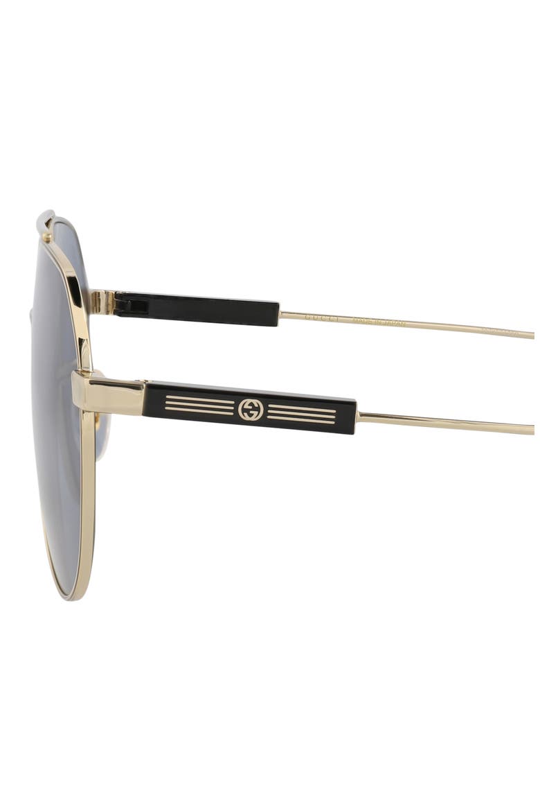 61mm Aviator Sunglasses, Alternate, color, GOLD GOLD GREY
