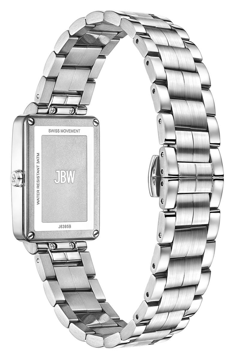 JBW Mink Petite Lab Created Diamond Bracelet Watch, 23mm x 8mm, Alternate, color, Silver