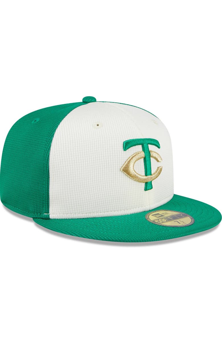 New Era Men's New Era White/Green Minnesota Twins 2024 St. Patrick's Day 59FIFTY Fitted Hat, Alternate, color,