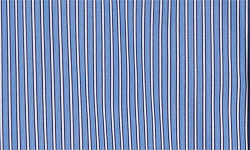 Shop Sacai Ruffle Poplin Shirt In Blue Stripe