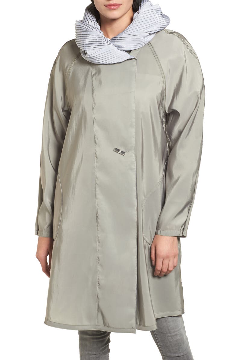 Mycra Pac Designer Wear Reversible Pleat Hood Packable Travel Coat, Alternate, color, 