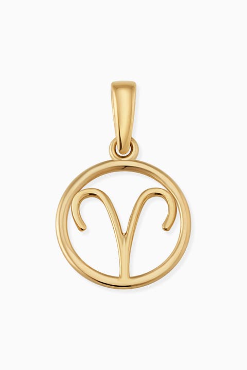14K Yellow Gold Zodiac Pendant Charm