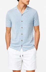 Onia Cotton Linen Blend Camp Sweater