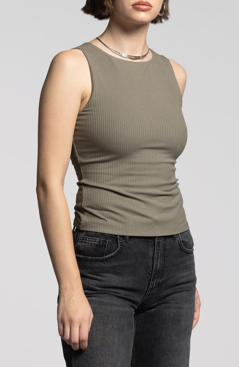 WEEKEND LOS ANGELES Britton Ribbed Tank, Alternate, color, Smokey Olive