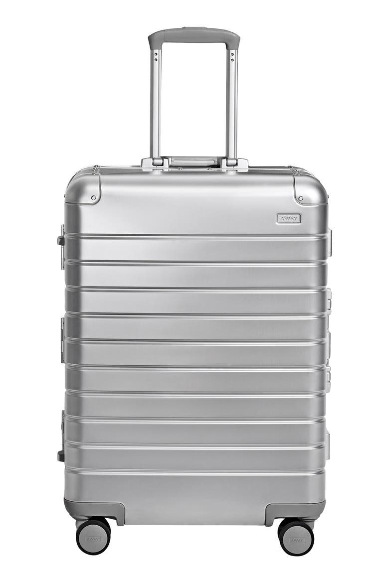 The Medium Suitcase: Aluminum Edition, Main, color, SILVER