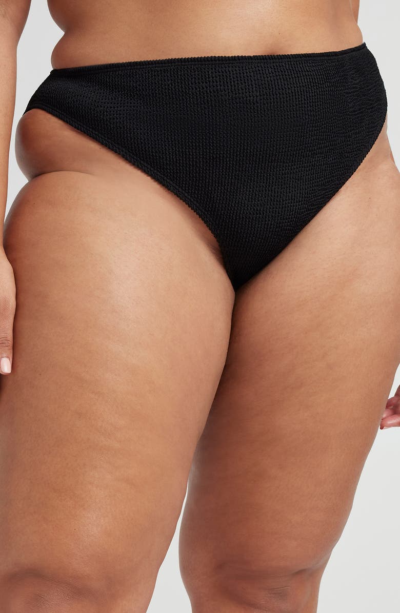 Good American Good Waist High Leg Bikini Bottoms, Alternate, color,