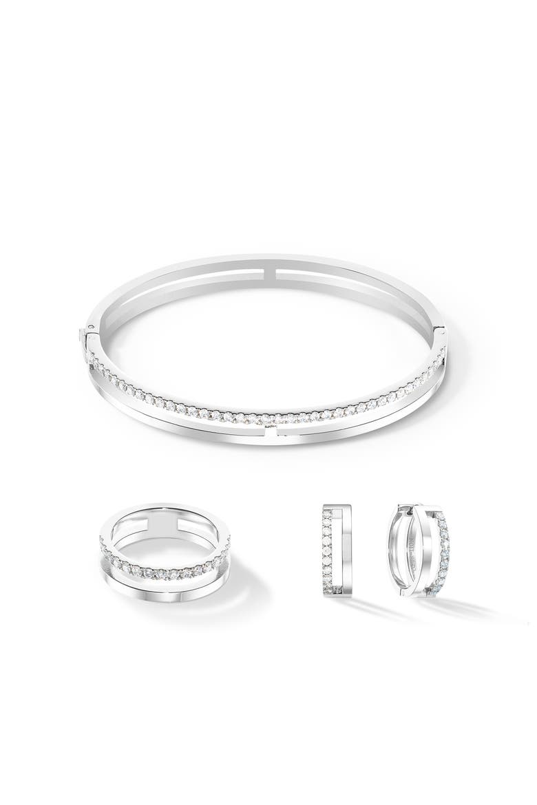 Eternal Unity Crystal Hoops, Alternate, color, Silver