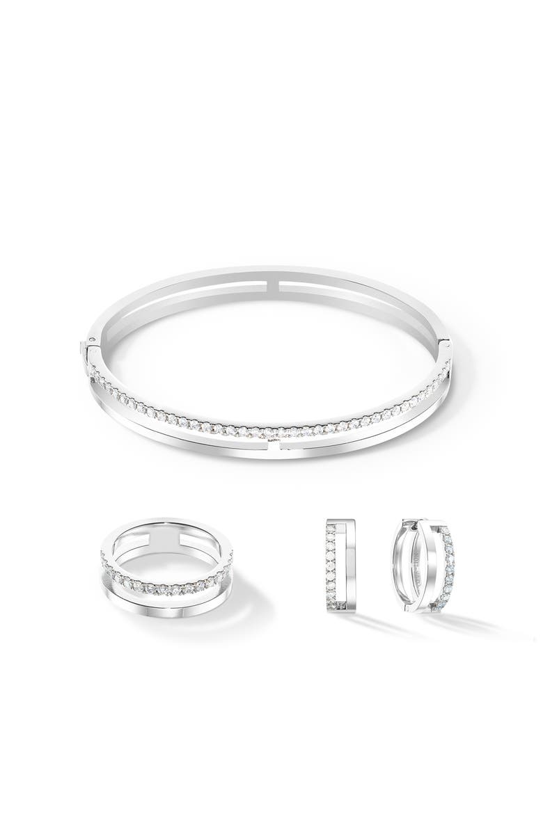 COEUR DE LION Eternal Unity Crystal Bangle, Alternate, color, Silver