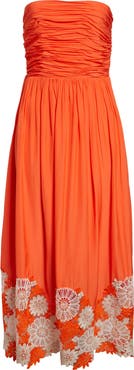 Ramy Brook Milani Strapless Lace Detail Dress