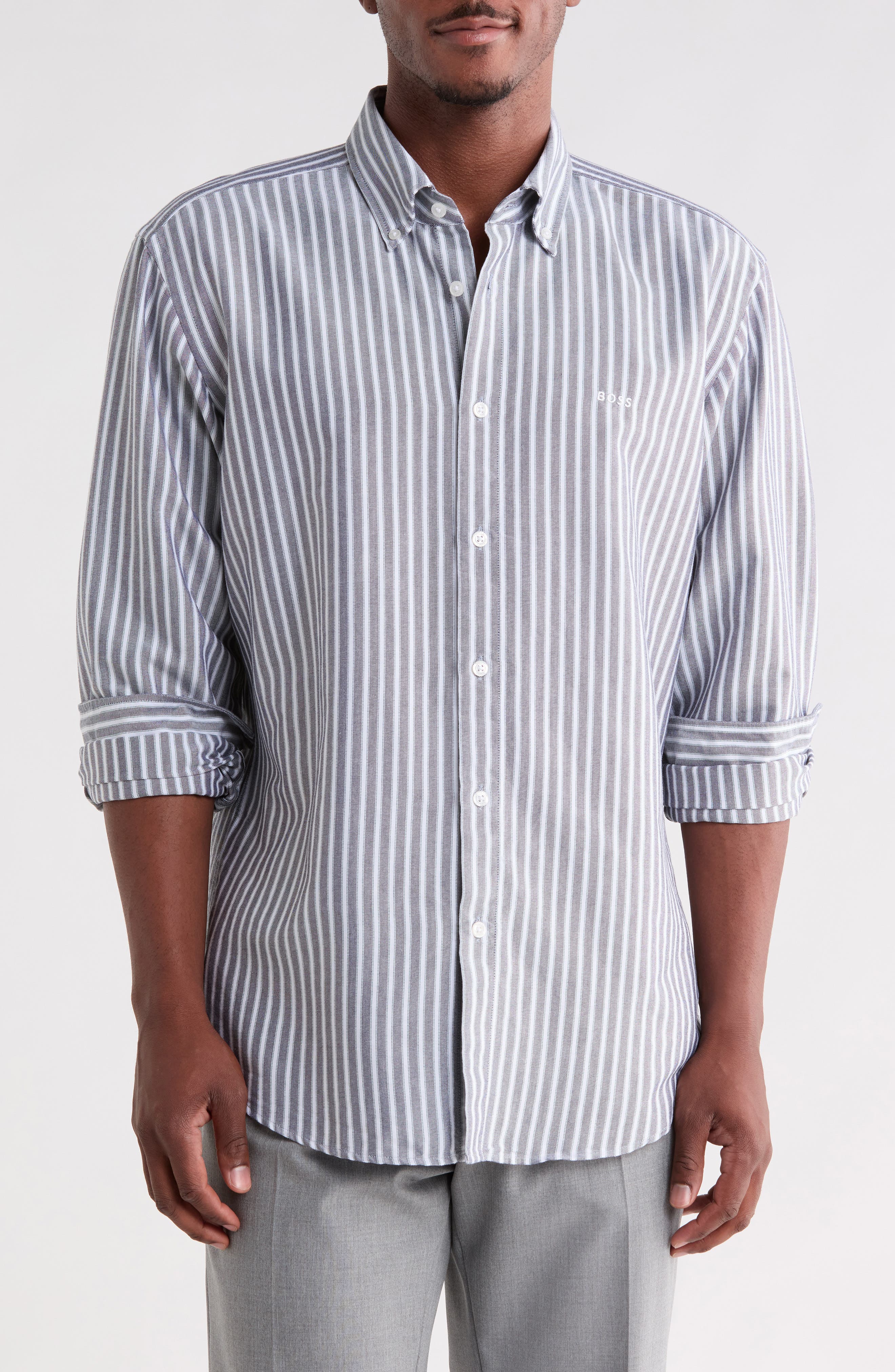 Ricoplus Striped Button Down Shirt