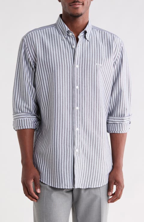 Ricoplus Striped Button Down Shirt