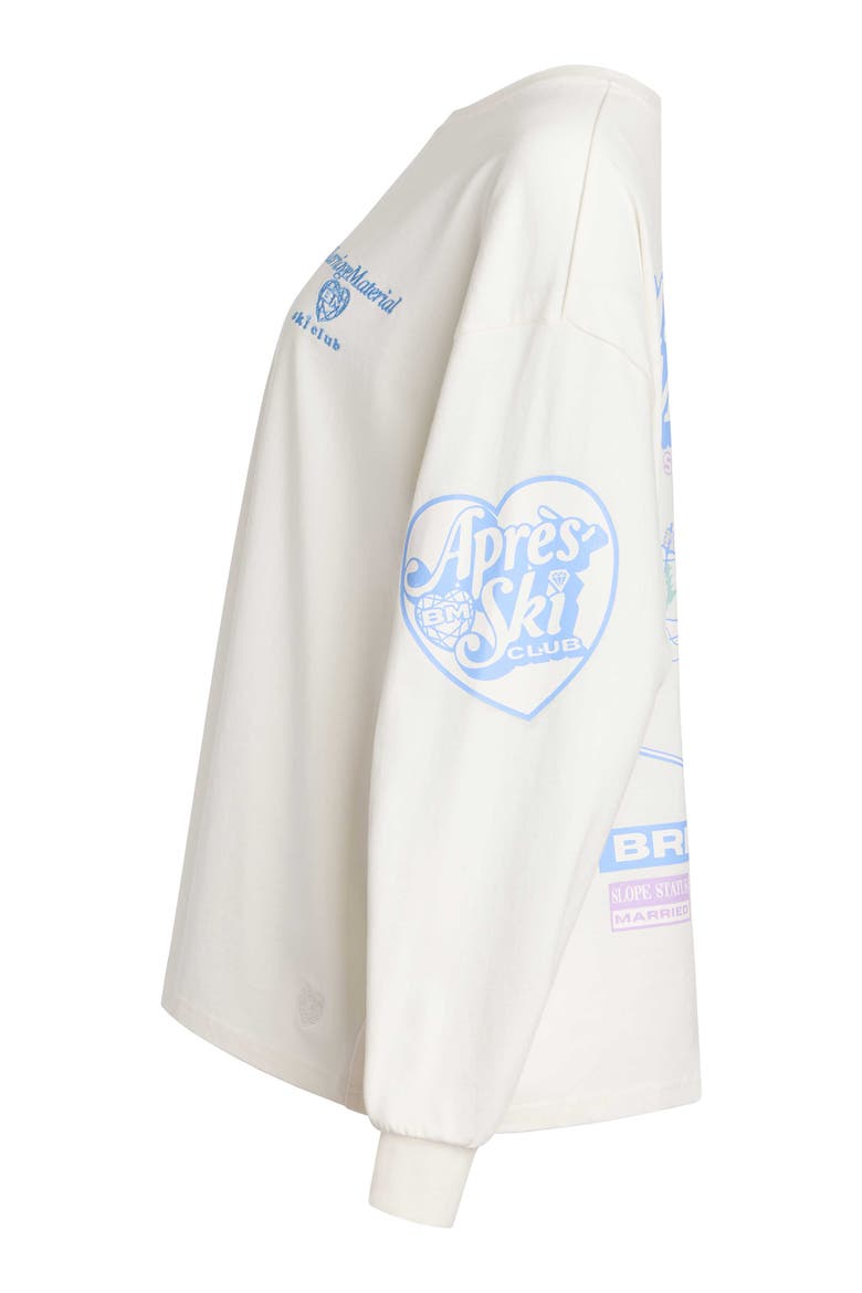 Marriage Material Collection Ski Club L/S Crew, Alternate, color, White