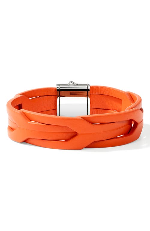 John Hardy Icon 50 Leather Bracelet In Orange
