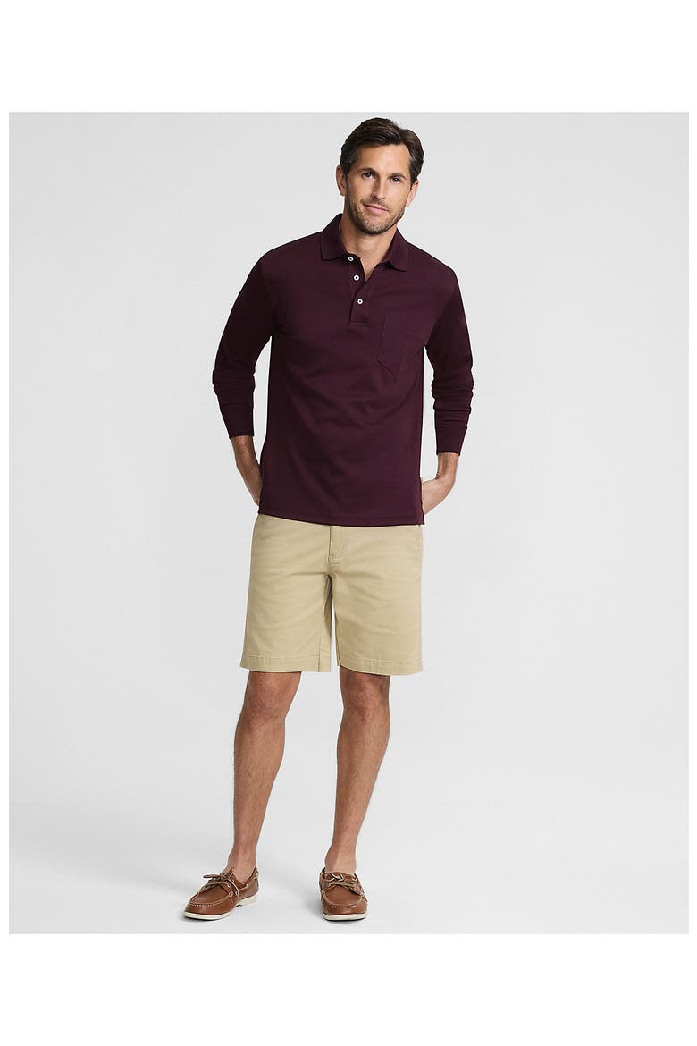 Long Sleeve Cotton Supima Polo Shirt with Pocket, Alternate, color, Lush Burgundy