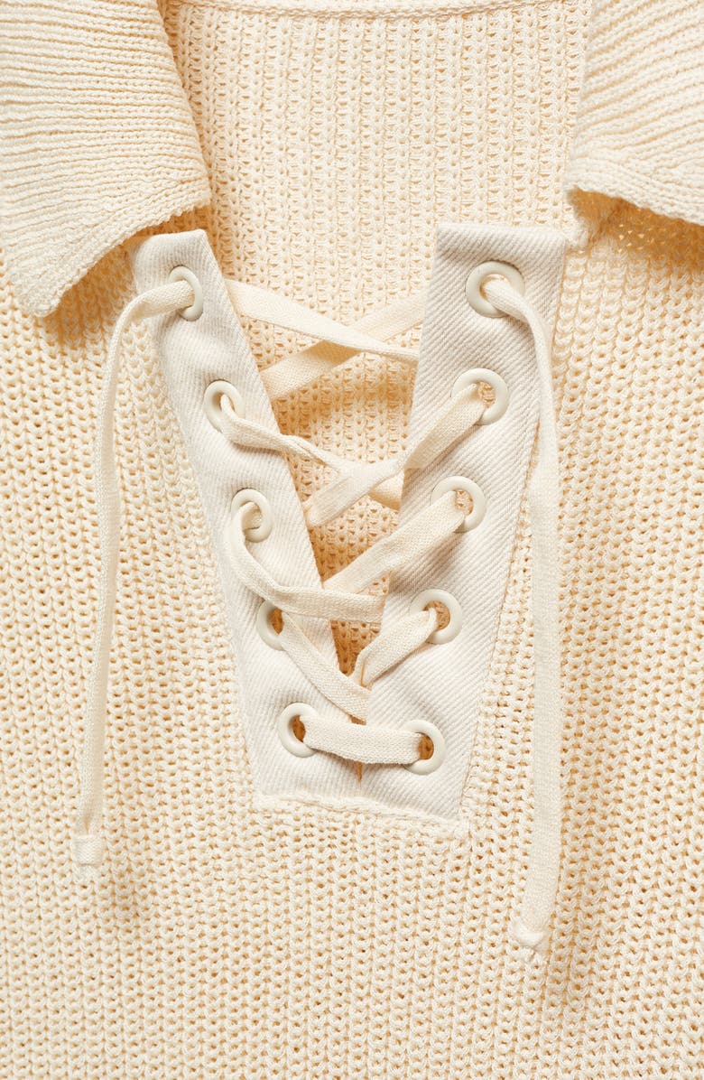 MANGO Lace-Up Sweater, Alternate, color, 