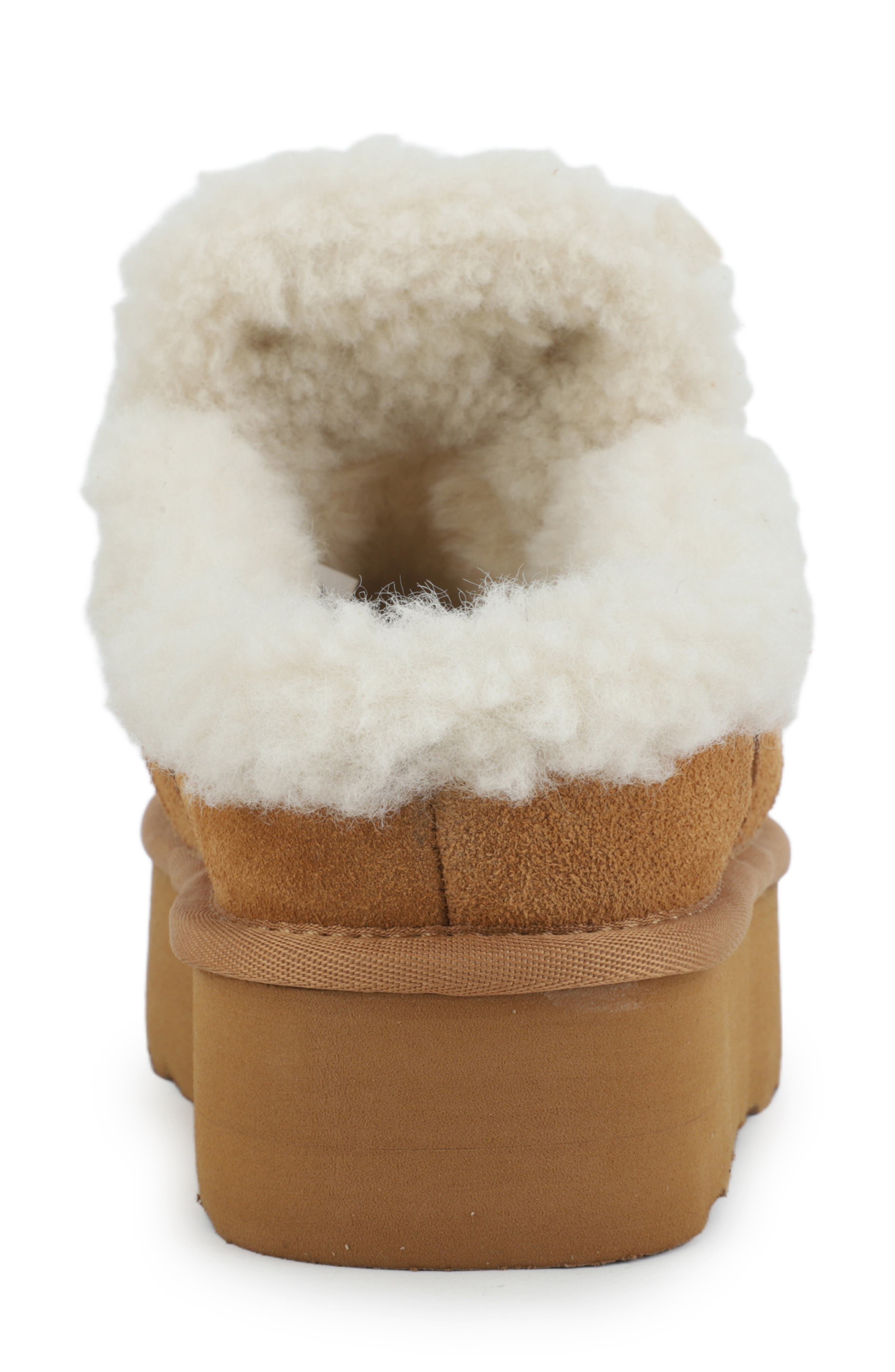 Vintage Havana Charm Faux Shearling Lined Platform Slipper, Alternate, color, Chestnut Suede